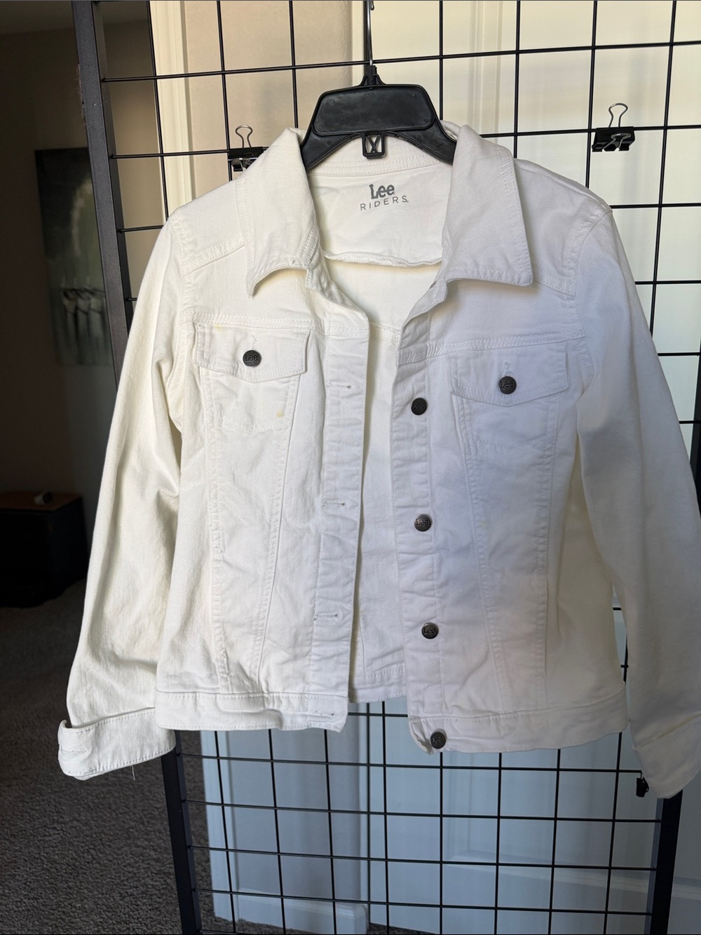 Lee White Women's Denim Jacket with Chest Flap Pockets
